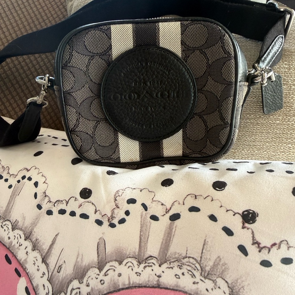 Coach Black and White Signature Crossbody
